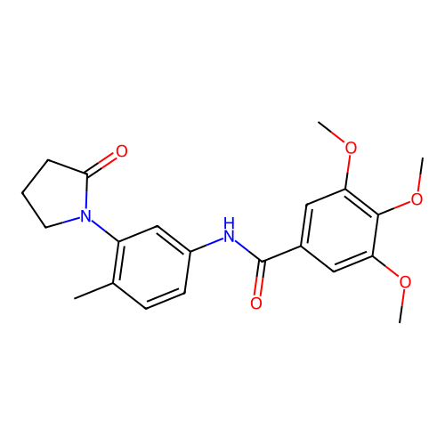 3,4,5-trimethoxy-N-[4-methyl-3-(2-oxopyrrolidin-1-yl)phenyl]benzamide structure