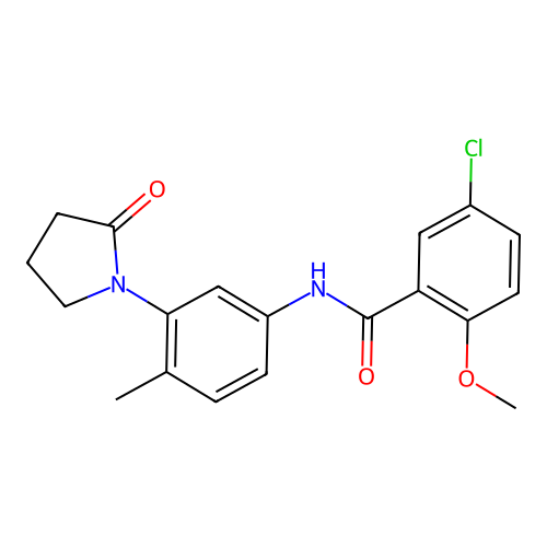 5-chloro-2-methoxy-N-[4-methyl-3-(2-oxopyrrolidin-1-yl)phenyl]benzamide structure