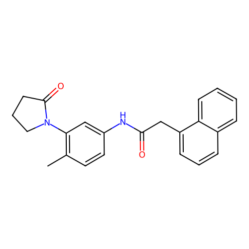 N-[4-methyl-3-(2-oxopyrrolidin-1-yl)phenyl]-2-naphthalen-1-ylacetamide structure