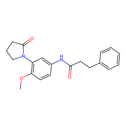 N-[4-methoxy-3-(2-oxopyrrolidin-1-yl)phenyl]-3-phenylpropanamide structure