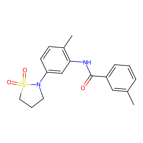 N-(5-(1,1-dioxidoisothiazolidin-2-yl)-2-methylphenyl)-3-methylbenzamide structure