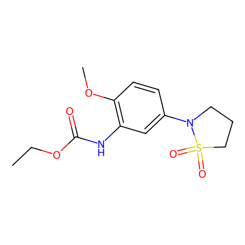 Ethyl (5-(1,1-dioxidoisothiazolidin-2-yl)-2-methoxyphenyl)carbamate structure