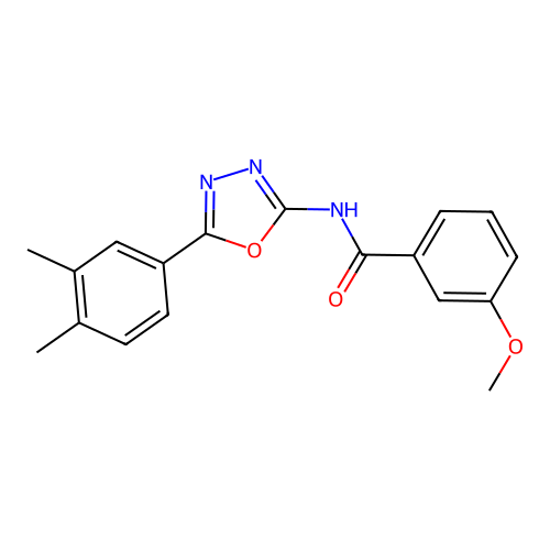 N-[5-(3,4-dimethylphenyl)-1,3,4-oxadiazol-2-yl]-3-methoxybenzamide structure