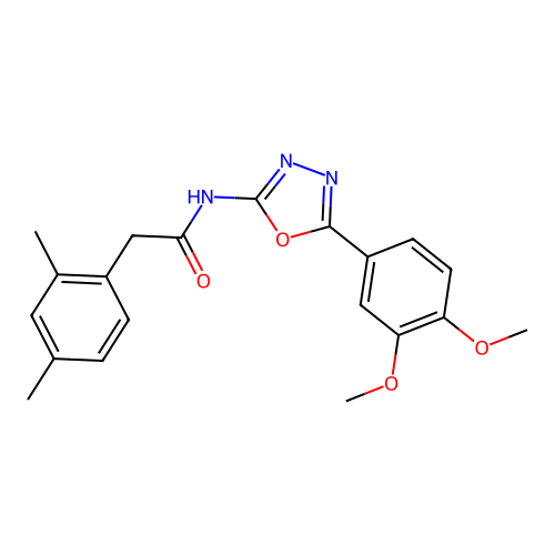 N-[5-(3,4-dimethoxyphenyl)-1,3,4-oxadiazol-2-yl]-2-(2,4-dimethylphenyl)acetamide structure