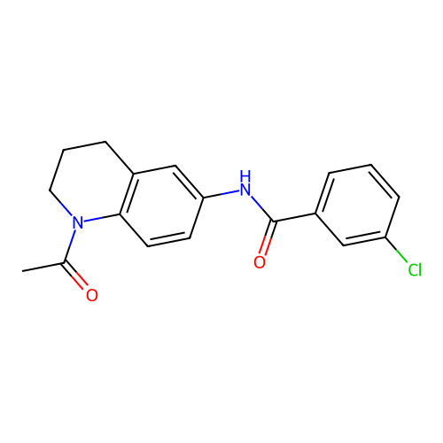 N-(1-acetyl-1,2,3,4-tetrahydroquinolin-6-yl)-3-chlorobenzamide structure