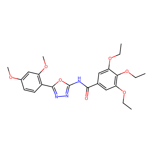 N-[5-(2,4-dimethoxyphenyl)-1,3,4-oxadiazol-2-yl]-3,4,5-triethoxybenzamide structure