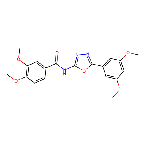 N-[5-(3,5-dimethoxyphenyl)-1,3,4-oxadiazol-2-yl]-3,4-dimethoxybenzamide structure