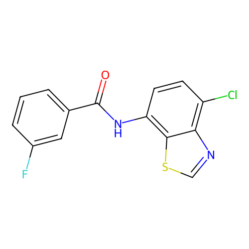 N-(4-chloro-1,3-benzothiazol-7-yl)-3-fluorobenzamide structure