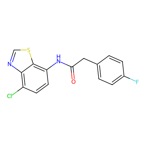 N-(4-chloro-1,3-benzothiazol-7-yl)-2-(4-fluorophenyl)acetamide structure