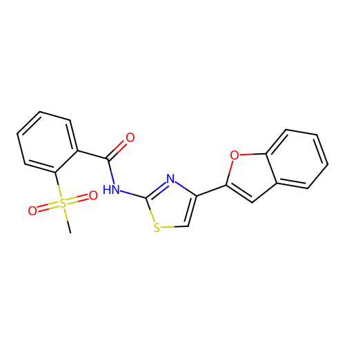 N-(4-(benzofuran-2-yl)thiazol-2-yl)-2-(methylsulfonyl)benzamide structure