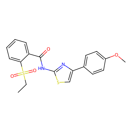 2-(ethylsulfonyl)-N-(4-(4-methoxyphenyl)thiazol-2-yl)benzamide structure