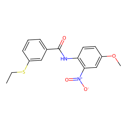 3-ethylsulfanyl-N-(4-methoxy-2-nitrophenyl)benzamide structure