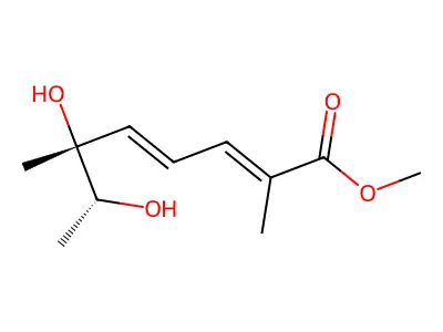 methyl (6R,7R)-6,7-dihydroxy-2,6-dimethylocta-2,4-dienoate structure