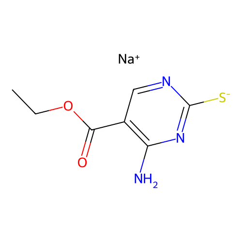 Sodium (4-amino-5-(ethoxycarbonyl)pyrimidin-2-yl)sulfanide structure