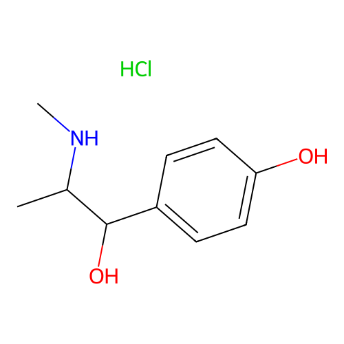 1-(4-Hydroxyphenyl)-2-methyl-2-methylaminoethanol hydrochloride structure