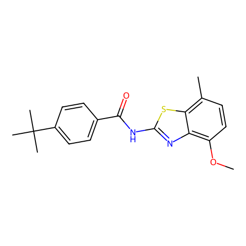 4-tert-butyl-N-(4-methoxy-7-methyl-1,3-benzothiazol-2-yl)benzamide structure