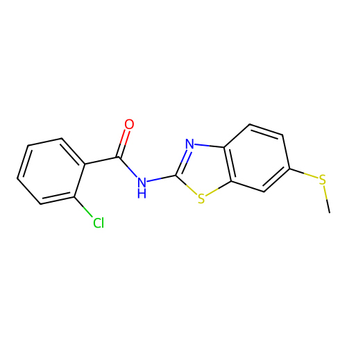 2-chloro-N-(6-(methylthio)benzo[d]thiazol-2-yl)benzamide structure