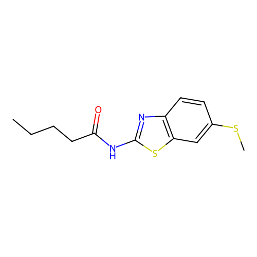 N-(6-(methylthio)benzo[d]thiazol-2-yl)pentanamide structure