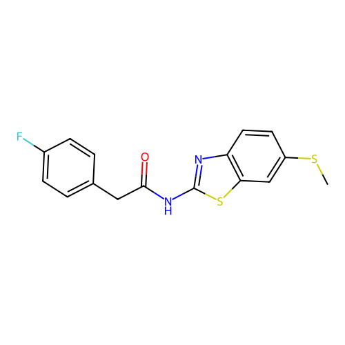 2-(4-fluorophenyl)-N-(6-(methylthio)benzo[d]thiazol-2-yl)acetamide structure