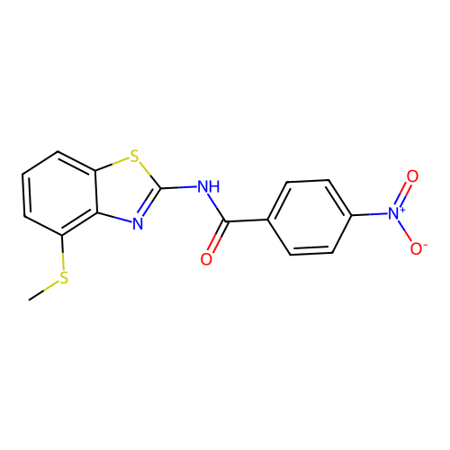 N-(4-(methylthio)benzo[d]thiazol-2-yl)-4-nitrobenzamide structure