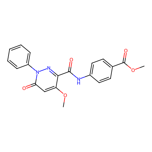 Methyl 4-[(4-methoxy-6-oxo-1-phenylpyridazine-3-carbonyl)amino]benzoate structure