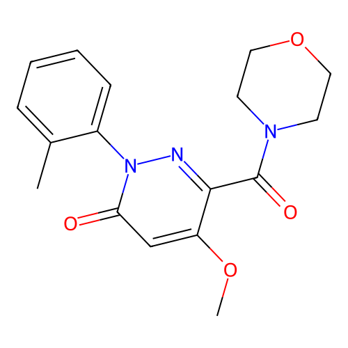 5-Methoxy-2-(2-methylphenyl)-6-(morpholine-4-carbonyl)pyridazin-3-one structure