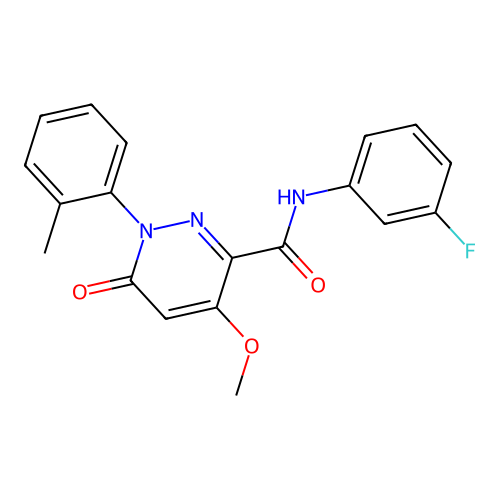 N-(3-fluorophenyl)-4-methoxy-1-(2-methylphenyl)-6-oxopyridazine-3-carboxamide structure