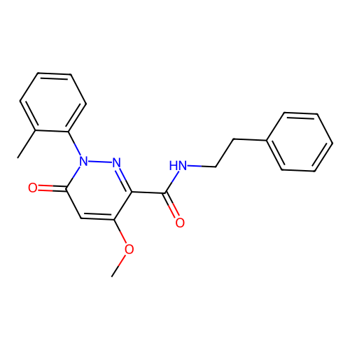 4-methoxy-6-oxo-N-phenethyl-1-(o-tolyl)-1,6-dihydropyridazine-3-carboxamide structure
