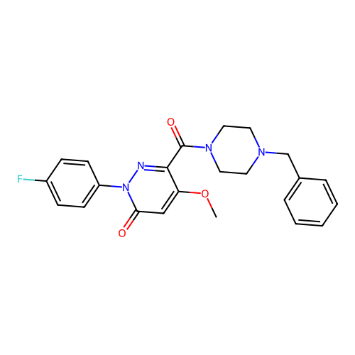 6-(4-Benzylpiperazine-1-carbonyl)-2-(4-fluorophenyl)-5-methoxypyridazin-3-one structure