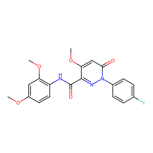 N-(2,4-dimethoxyphenyl)-1-(4-fluorophenyl)-4-methoxy-6-oxo-1,6-dihydropyridazine-3-carboxamide structure