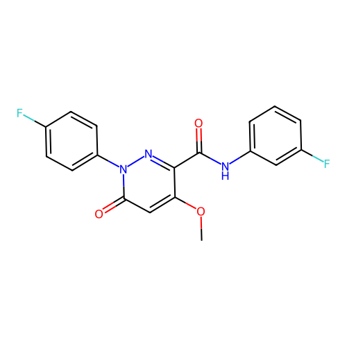 N-(3-fluorophenyl)-1-(4-fluorophenyl)-4-methoxy-6-oxo-1,6-dihydropyridazine-3-carboxamide structure