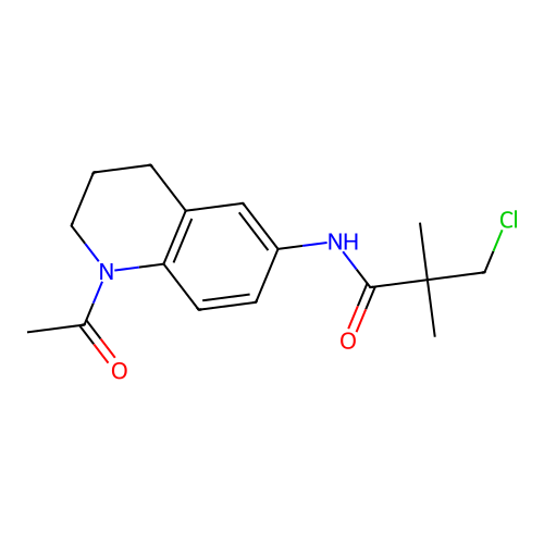 N-(1-acetyl-1,2,3,4-tetrahydroquinolin-6-yl)-3-chloro-2,2-dimethylpropanamide structure