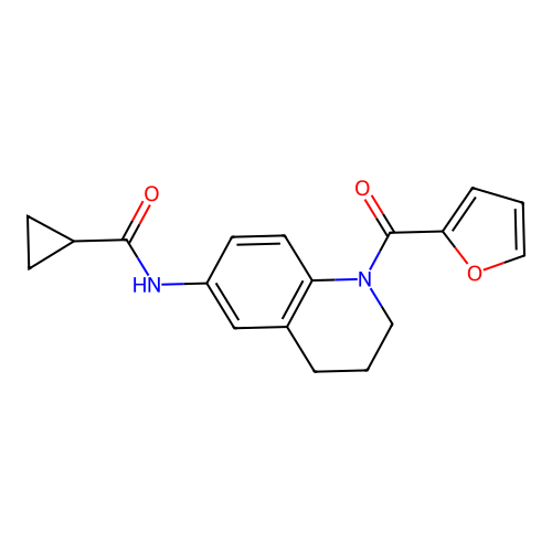 N-[1-(furan-2-carbonyl)-1,2,3,4-tetrahydroquinolin-6-yl]cyclopropanecarboxamide structure