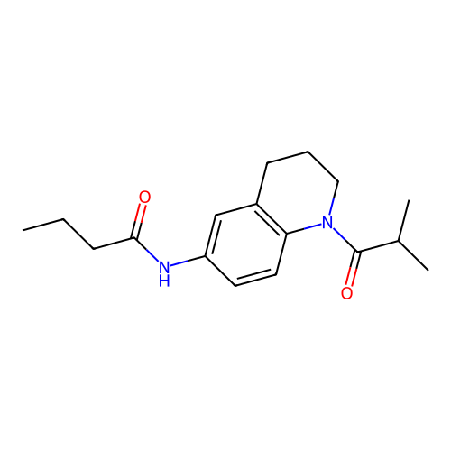 N-(1-isobutyryl-1,2,3,4-tetrahydroquinolin-6-yl)butyramide structure