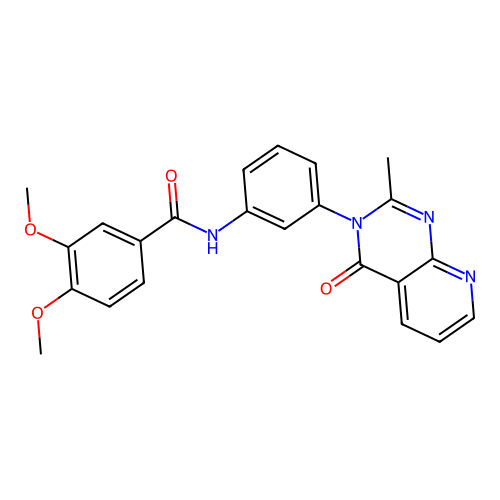 3,4-dimethoxy-N-[3-(2-methyl-4-oxopyrido[2,3-d]pyrimidin-3-yl)phenyl]benzamide structure