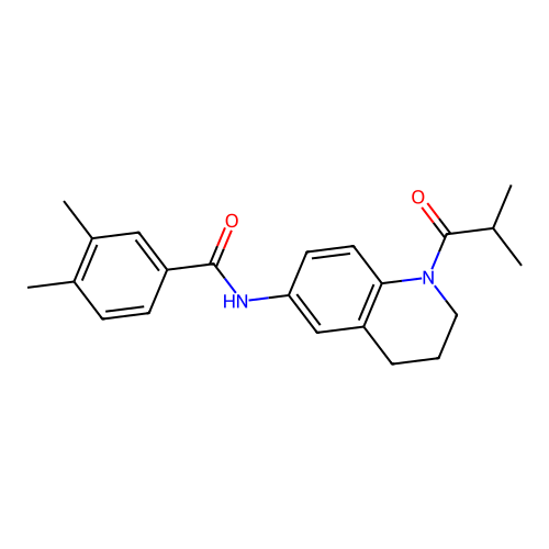 N-(1-isobutyryl-1,2,3,4-tetrahydroquinolin-6-yl)-3,4-dimethylbenzamide structure