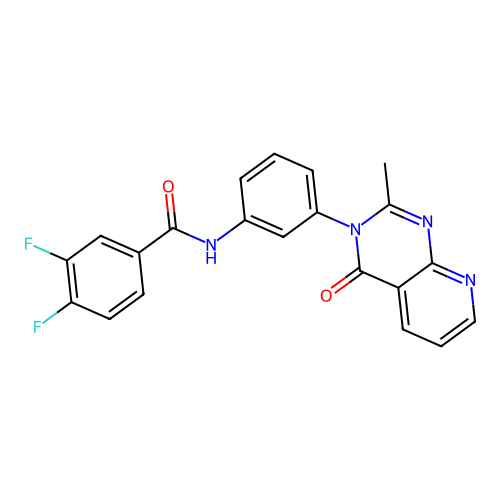 3,4-difluoro-N-[3-(2-methyl-4-oxopyrido[2,3-d]pyrimidin-3-yl)phenyl]benzamide structure