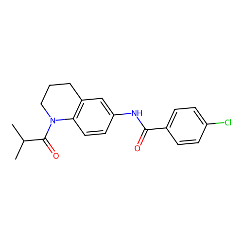 4-chloro-N-(1-isobutyryl-1,2,3,4-tetrahydroquinolin-6-yl)benzamide structure
