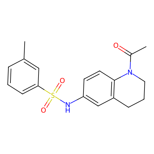 N-(1-acetyl-3,4-dihydro-2H-quinolin-6-yl)-3-methylbenzenesulfonamide structure