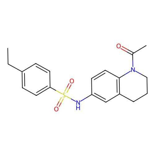 N-(1-acetyl-3,4-dihydro-2H-quinolin-6-yl)-4-ethylbenzenesulfonamide structure