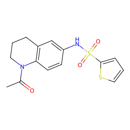 N-(1-acetyl-1,2,3,4-tetrahydroquinolin-6-yl)thiophene-2-sulfonamide structure