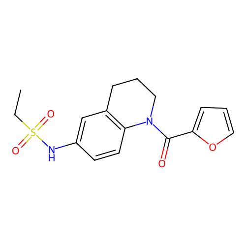 N-(1-(furan-2-carbonyl)-1,2,3,4-tetrahydroquinolin-6-yl)ethanesulfonamide structure