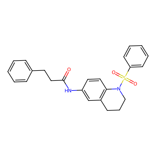 N-[1-(benzenesulfonyl)-3,4-dihydro-2H-quinolin-6-yl]-3-phenylpropanamide structure