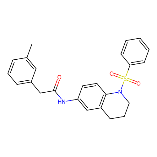N-(1-(phenylsulfonyl)-1,2,3,4-tetrahydroquinolin-6-yl)-2-(m-tolyl)acetamide structure
