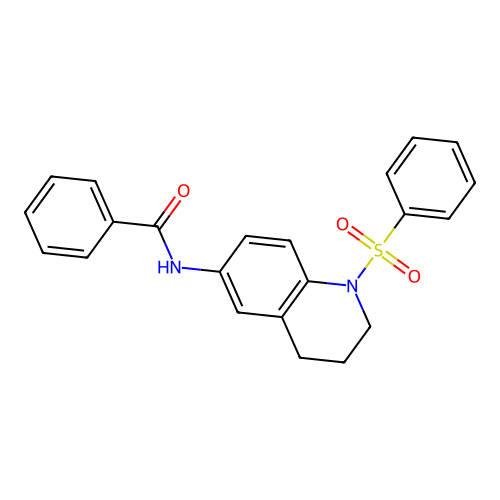 N-[1-(benzenesulfonyl)-3,4-dihydro-2H-quinolin-6-yl]benzamide structure