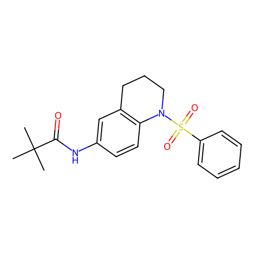 N-(1-(phenylsulfonyl)-1,2,3,4-tetrahydroquinolin-6-yl)pivalamide structure