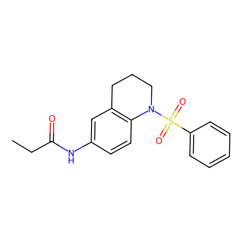 N-(1-(phenylsulfonyl)-1,2,3,4-tetrahydroquinolin-6-yl)propionamide structure