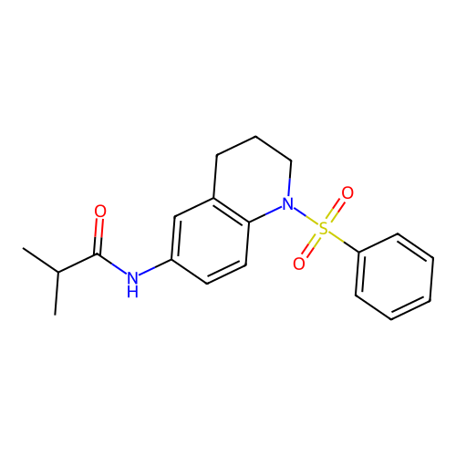 N-(1-(phenylsulfonyl)-1,2,3,4-tetrahydroquinolin-6-yl)isobutyramide structure