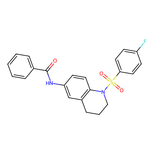 N-[1-(4-fluorophenyl)sulfonyl-3,4-dihydro-2H-quinolin-6-yl]benzamide structure
