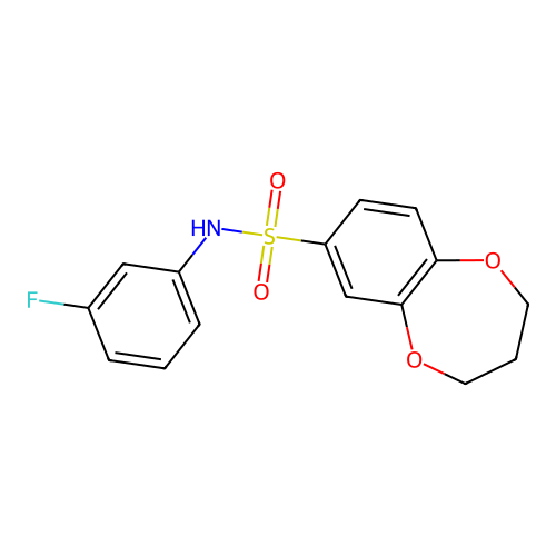 N-(3-fluorophenyl)-3,4-dihydro-2H-1,5-benzodioxepine-7-sulfonamide structure